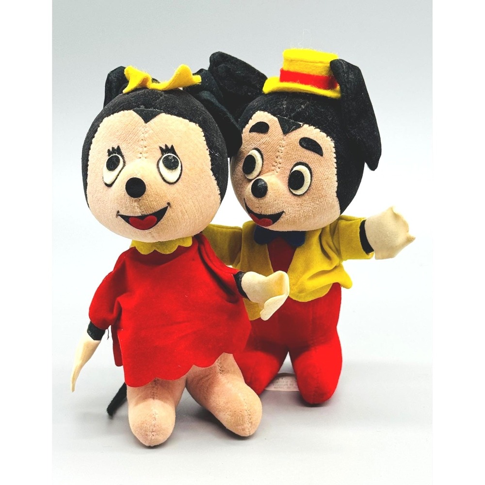 Woolikin Walt Disney‎ Productions Mickey and Minnie Mouse Plush Vintage Japan